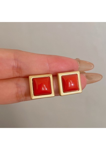 Kırmızı Noel Retro Sonbahar ve Kış Küpeleri Kadın Niş Küpeler Kadın Işık Lüks Mizaç Kıdemli Yeni Yıl Patlama Modelleri Yeni Küpeler (Yurt Dışından)