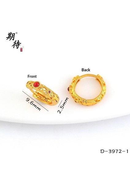 Kum Altın Küpe Yeni Çin Altın Kalp Çiçek Küpe Hafif Lüks Yüz Küçük Arı Çağıran Kedi Küpe Kadın (Yurt Dışından)