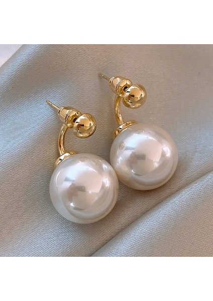 Gümüş Iğne Kıdemli Zirkonya Inci Küpe Duygusu Fransız Niş Retro Işık Lüks Küpe Küpe Takı Kadın (Yurt Dışından)