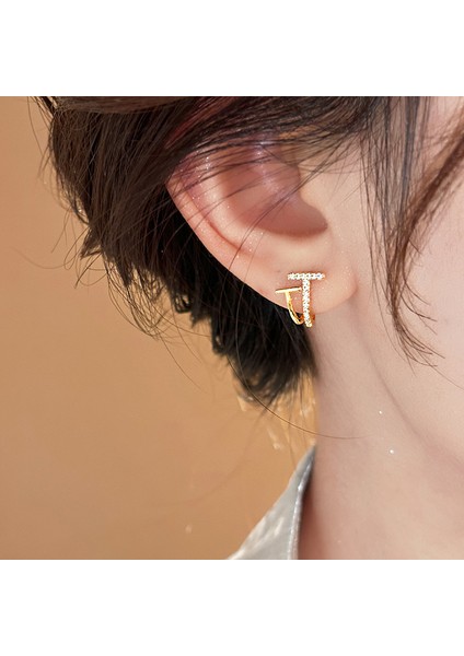 Yeni Zirkonya Inci Küpe Niş Fransız Retro Mizaç Hafif Lüks Kıdemli Küpe Duygusu 925 Gümüş Iğne Küpe (Yurt Dışından)