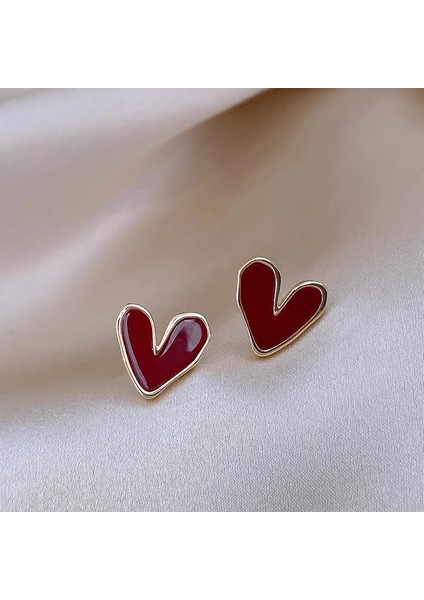 Yüksek Kaliteli 925 Gümüş Iğne Ankora Kırmızı Küpe Retro Işık Lüks Kıdemli Zirkonya Küpe Duygusu Basit Küpe Kadın (Yurt Dışından)