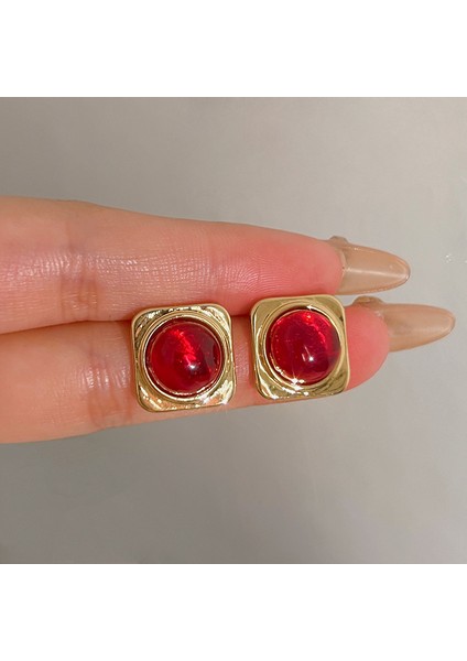 Kırmızı Noel Retro Sonbahar ve Kış Küpeleri Kadın Niş Küpeler Kadın Işık Lüks Mizaç Kıdemli Yeni Yıl Patlama Modelleri Yeni Küpeler (Yurt Dışından)