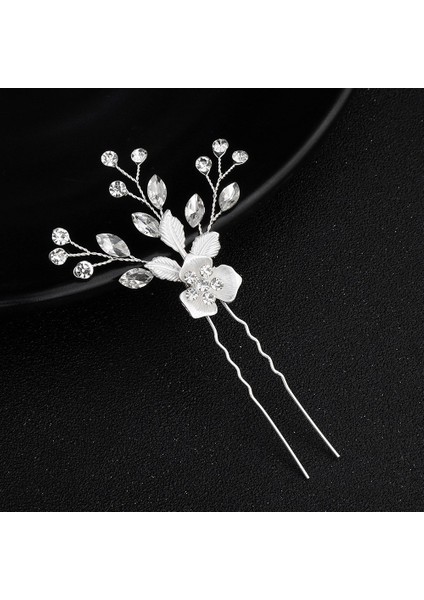 Gelin Başlığı El Yapımı Inci Saç Tarağı Tarak Estetik Yapay Elmas Çiçekler ve Yapraklar Saç Bandı Düğün Fotoğraf Plakası Saç Başlığı (Yurt Dışından)
