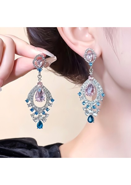 Moda Mizaç Kedi Gözü Elmas Küpe Kadın Ince Yeni Işık Lüks Kıdemli Küpe Duygusu (Yurt Dışından)