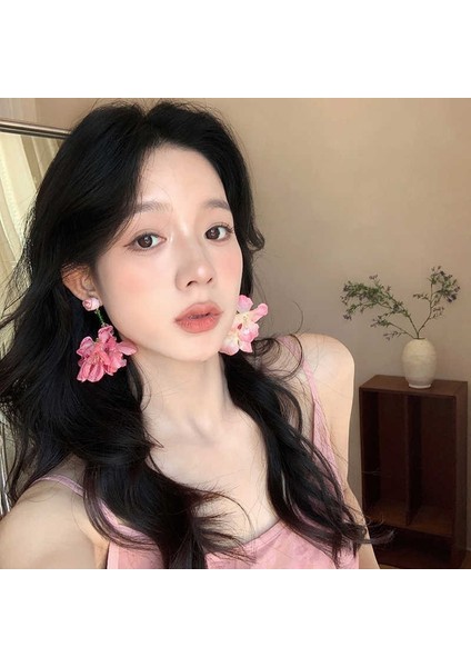 Moda Tatil Tarzı Örgü Çiçekler Aşk Küpe Tatlı Kız Kalp Küpe Basit Küçük Taze Küpe Kadın (Yurt Dışından) modelleri