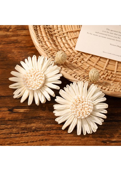 Moda Tatil Tarzı Örgü Çiçekler Aşk Küpe Tatlı Kız Kalp Küpe Basit Küçük Taze Küpe Kadın (Yurt Dışından) indirimleri