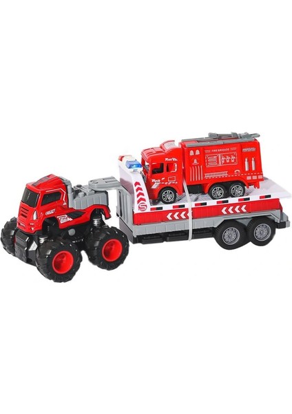 Bfs KLX600-363 Sürtmeli Die Cast 4x4 Itfaiye Taşıyan Tır -Vardem modelleri
