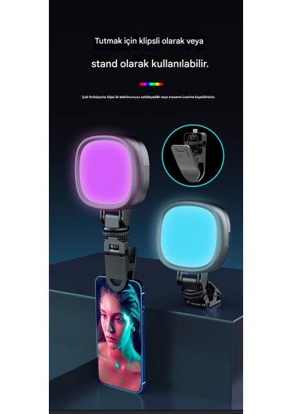 Rgb Çekim Işığı Tripod Telefon Kamera Laptop Uyumlu Ayarlanabilir Selfie Işığı Tiktok Video Çekim Işık