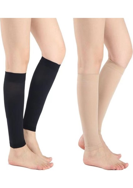 Ultra Ince Baldır ve Diz Isıtıcıları, Erkek Kadın Bacak, Ayak Bileği Dirsek Destekli Spor Çorapları (2 Set) (Yurt Dışından)