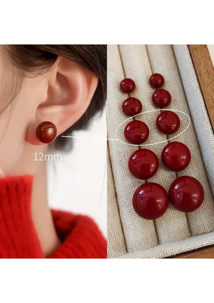 Hafif Lüks Çok Yönlü Ankora Kırmızı Atmosfer Küpe Duygusu Kadın Moda Mizaç Kıdemli Kare ve Yuvarlak Yüz Küpe Duygusu Aşk Küpeleri (Yurt Dışından)