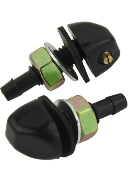 2 Adet Siyah Plastik Araba Ön Pencere Ön Cam Yıkayıcı Sprey Nozul Bmw Çifti (Yurt Dışından)