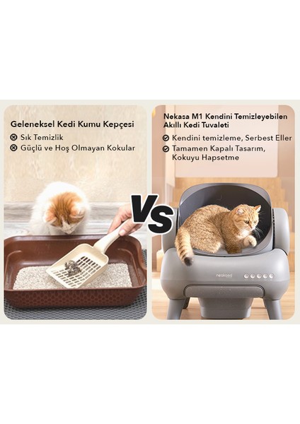 M1 Kendini Temizleyebilen Akıllı Kedi Tuvaleti fırsatları