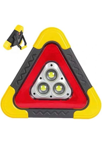 Bfs Reflektör Güneş Panelli Solarlı Şarjlı Üçgen Işıklı Trafik Reflektör Fener indirimleri