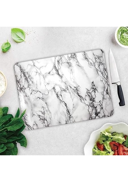 10001503001 Beyaz Mermer Görünümlü Cam Kesme Tahtası, 30CM x 40CM fiyatları