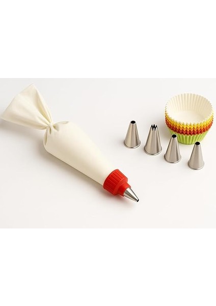 Store Krema Sıkma Torbası Seti (9 Çelik Uç + 100'LÜ Renkli Muffin Kağıdı) – Pasta Süsleme ve Cupcake Yapımı Için Pratik Set fiyatları