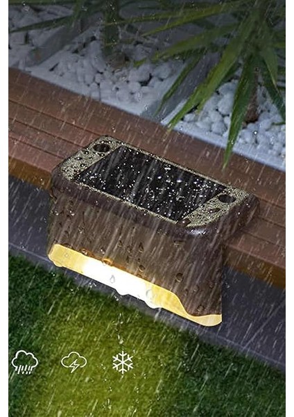 Lü Solar Köşebent LED Bahçe Lambası Güneş Enerjili Şarj Edilen Merdiven Veranda Bahçe Yolu 1430 fiyatları