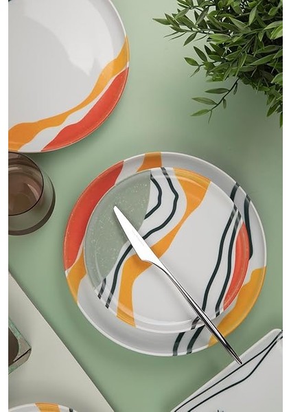 Porselen Moderna 18 Parça 6 Kişilik Ikram Seti Estate modelleri