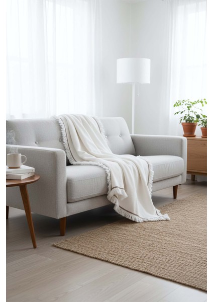 Odin Throw Koltuk Şalı Tv Battaniyesi 130X170 Krem fiyatları