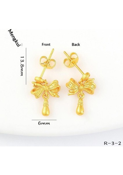 Kum Altınyeni Çin Altın Kalp Çiçekhafif Yüz Küçük Arı Çağıran Kedi Küpe(Yurt Dışından)