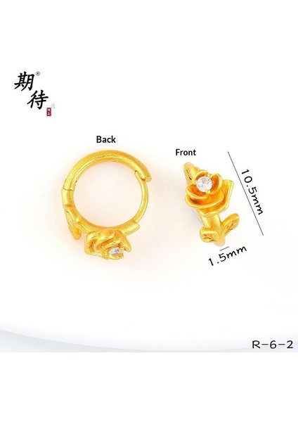 Kum Altınyeni Çin Altın Kalp Çiçekhafif Yüz Küçük Arı Çağıran Kedi Küpe(Yurt Dışından)