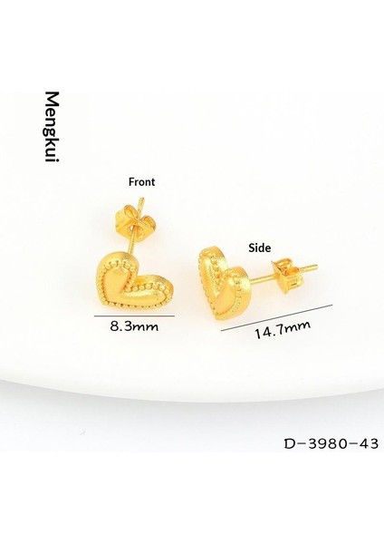 Kum Altınyeni Çin Altın Kalp Çiçekhafif Yüz Küçük Arı Çağıran Kedi Küpe(Yurt Dışından)