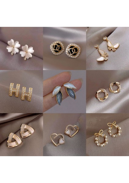 925 Gümüş Iğne Mizaç Inci Küpeküpe Kıdemli Duygusu Aşk Çiçek Yüzile(Yurt Dışından) modelleri