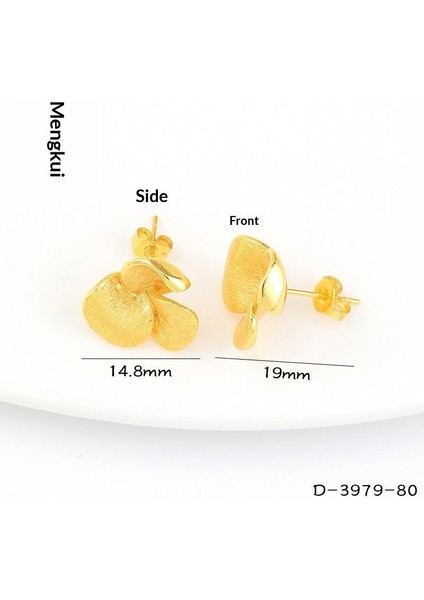 Kum Altınyeni Çin Altın Kalp Çiçekhafif Yüz Küçük Arı Çağıran Kedi Küpe(Yurt Dışından)