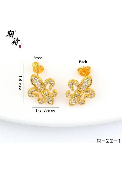 Kum Altınyeni Çin Altın Kalp Çiçekhafif Yüz Küçük Arı Çağıran Kedi Küpe(Yurt Dışından)