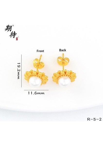 Kum Altınyeni Çin Altın Kalp Çiçekhafif Yüz Küçük Arı Çağıran Kedi Küpe(Yurt Dışından)