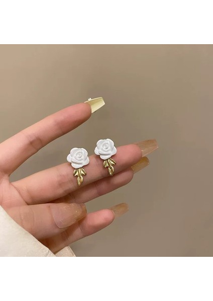 925 Gümüş Iğne Mizaç Inci Küpeküpe Kıdemli Duygusu Aşk Çiçek Yüzile(Yurt Dışından)