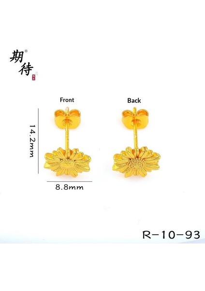 Kum Altınyeni Çin Altın Kalp Çiçekhafif Yüz Küçük Arı Çağıran Kedi Küpe(Yurt Dışından)