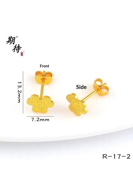 Kum Altınyeni Çin Altın Kalp Çiçekhafif Yüz Küçük Arı Çağıran Kedi Küpe(Yurt Dışından)