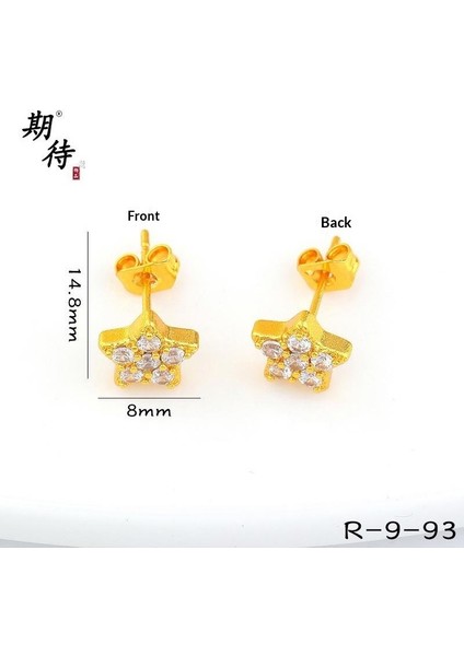 Kum Altınyeni Çin Altın Kalp Çiçekhafif Yüz Küçük Arı Çağıran Kedi Küpe(Yurt Dışından)