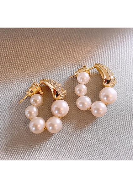 Gümüş Iğne Kıdemli Zirkonya Inciduygusu Retro Işıkküpe Takı(Yurt Dışından)