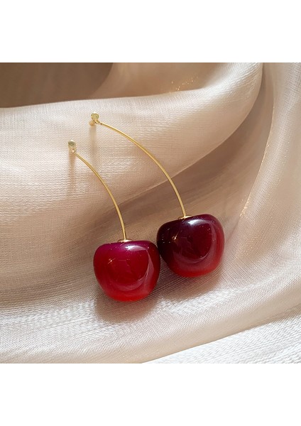 Yüksek Kaliteli 925 Gümüş Iğne Ankora Kırmızıretro Işık Kıdemli Zirkonyaduygusu Basit Küpe(Yurt Dışından)