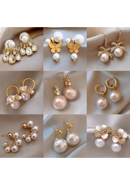 Elektroliz Gümüş Iğne Tatlı Su Inci Çiçekmoda Üst Işık ve Zarif Küpe(Yurt Dışından) fiyatları