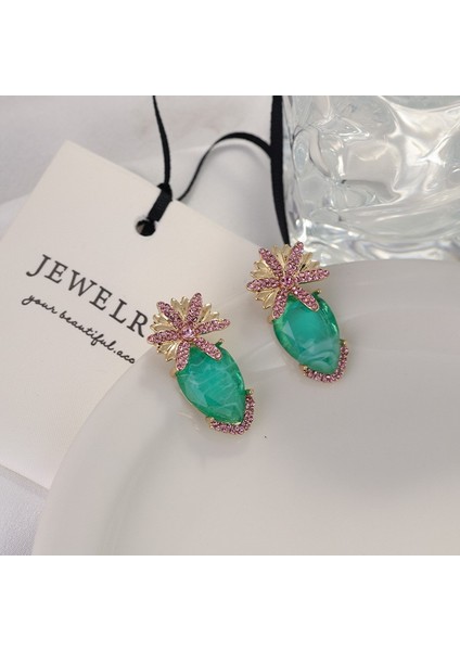 Ağır Iş Renkli Zirkon Tasarım Mizaç Çiçekhafif Yüksektakı Duygusu (Yurt Dışından)