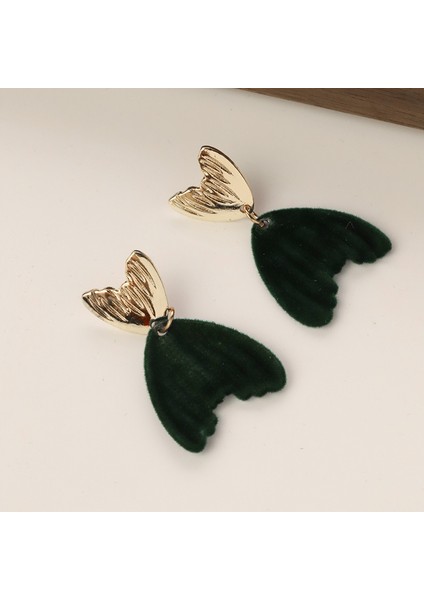 Ankora Kırmızı Akın Yay Küpe Sonbahar ve Kış Kıdemli Yüz Küpe Moda Retro Küpe (Yurt Dışından)