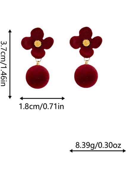 Ankora Kırmızı Akın Yay Küpe Sonbahar ve Kış Kıdemli Yüz Küpe Moda Retro Küpe (Yurt Dışından) modelleri