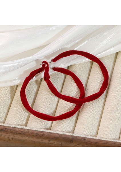 Ankora Kırmızı Akın Yay Küpe Sonbahar ve Kış Kıdemli Yüz Küpe Moda Retro Küpe (Yurt Dışından)