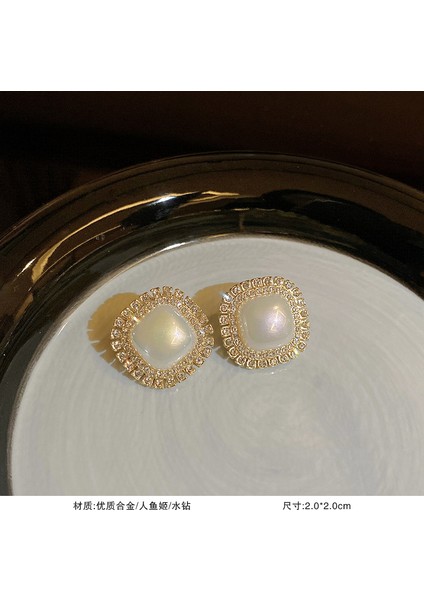 925 Gümüş Iğne Inci Küpe Fransız Retro Işık Lüks Niş Kıdemli Küpe Duygusu Kadın Kore Mizaç Küpe (Yurt Dışından)