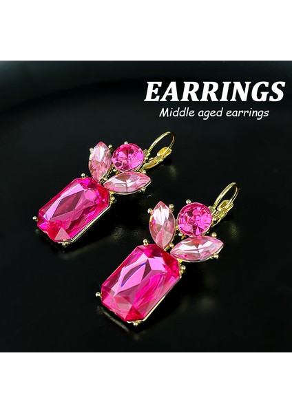 Ağır Iş Renkli Zirkon Küpe Niş Tasarım Mizaç Çiçek Küpe Hafif Lüks Yüksek Küpe Takı Duygusu (Yurt Dışından)