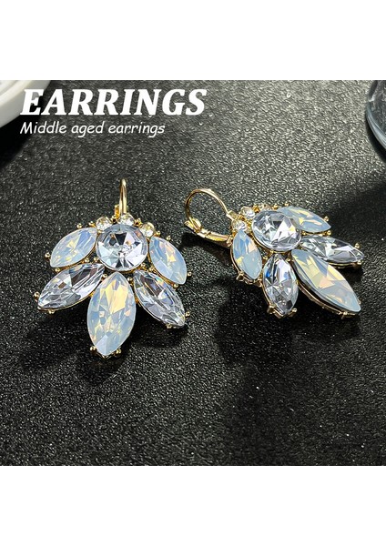 Ağır Iş Renkli Zirkon Küpe Niş Tasarım Mizaç Çiçek Küpe Hafif Lüks Yüksek Küpe Takı Duygusu (Yurt Dışından)