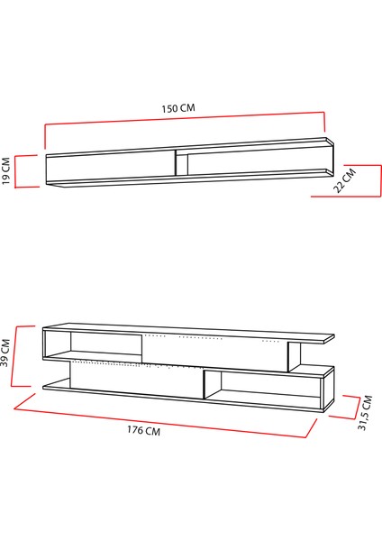 Sims Tv Ünitesi Teak Beyaz fırsatları