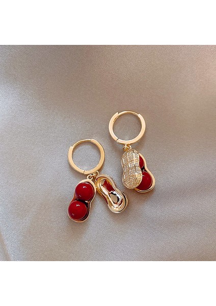 Yüksek Kaliteli 925 Gümüş Iğne Ankora Kırmızı Küpe Retro Işık Lüks Kıdemli Zirkonya Küpe Duygusu Basit Küpe Kadın (Yurt Dışından)