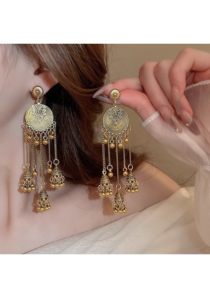 Avrupa ve Amerika Birleşik Devletleri Modasında Kıdemli Atmosfer Mizaç Küpeleri Duygusu Atılı Elmas Taklidi Uzun Püskül Küpeler Kadın (Yurt Dışından)