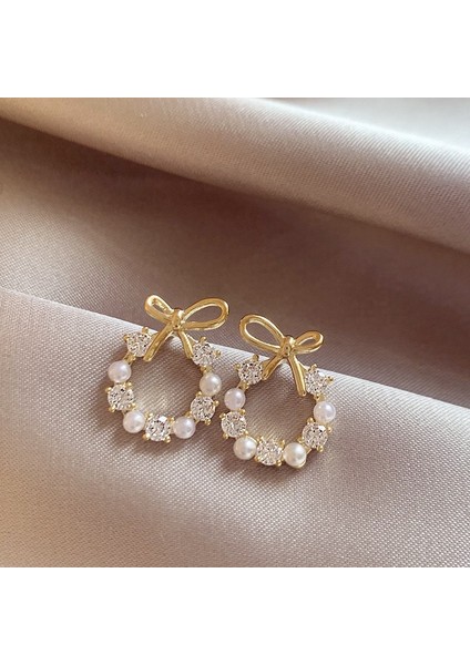 Yeni Zirkonya Inci Küpe Niş Fransız Retro Mizaç Hafif Lüks Kıdemli Küpe Duygusu 925 Gümüş Iğne Küpe (Yurt Dışından)