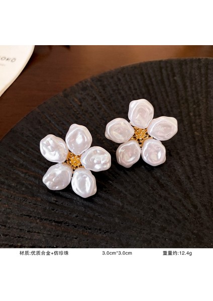 925 Gümüş Iğne Inci Küpe Fransız Retro Işık Lüks Niş Kıdemli Küpe Duygusu Kadın Kore Mizaç Küpe (Yurt Dışından)