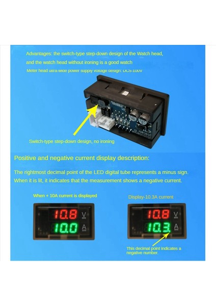 2x Salon Ammetre Voltmetre Dc 0-300V 200A Pil Monitörü LED Dijital Akım Voltaj Metre 12V 24V 36V 48V 60V (Yurt Dışından) indirimleri