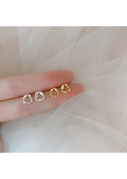 925 Gümüş Küpeler Kız Öğrenciler Niş Minimalist Tasarım Kıdemli Küpeler Yeni Gelgit Ins Küpeleri (Yurt Dışından)